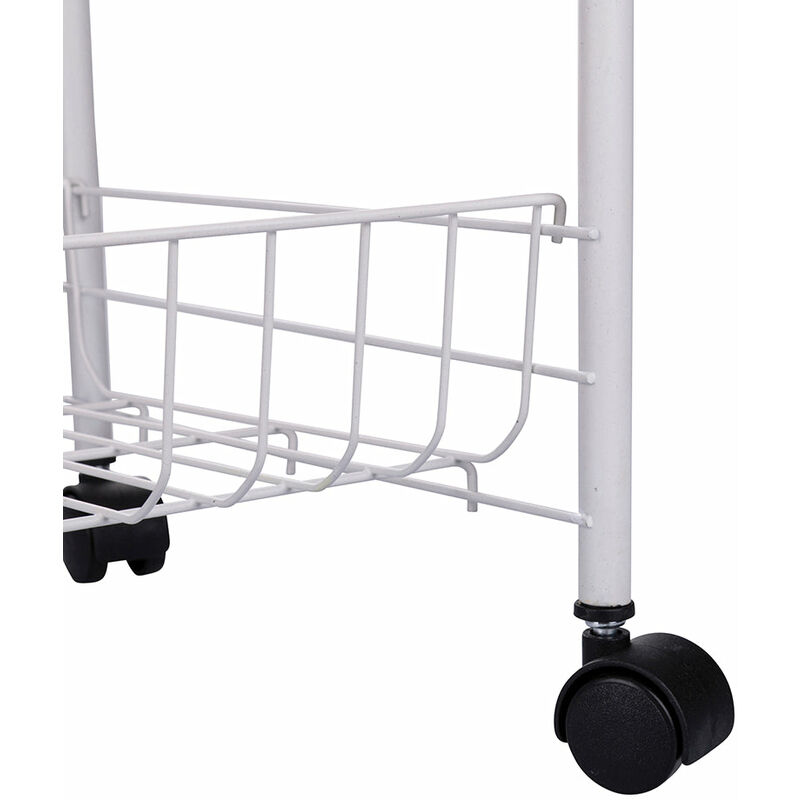 Carrello scaffale 41x26,5x75 cm in metallo da cucina con 4 ripiani