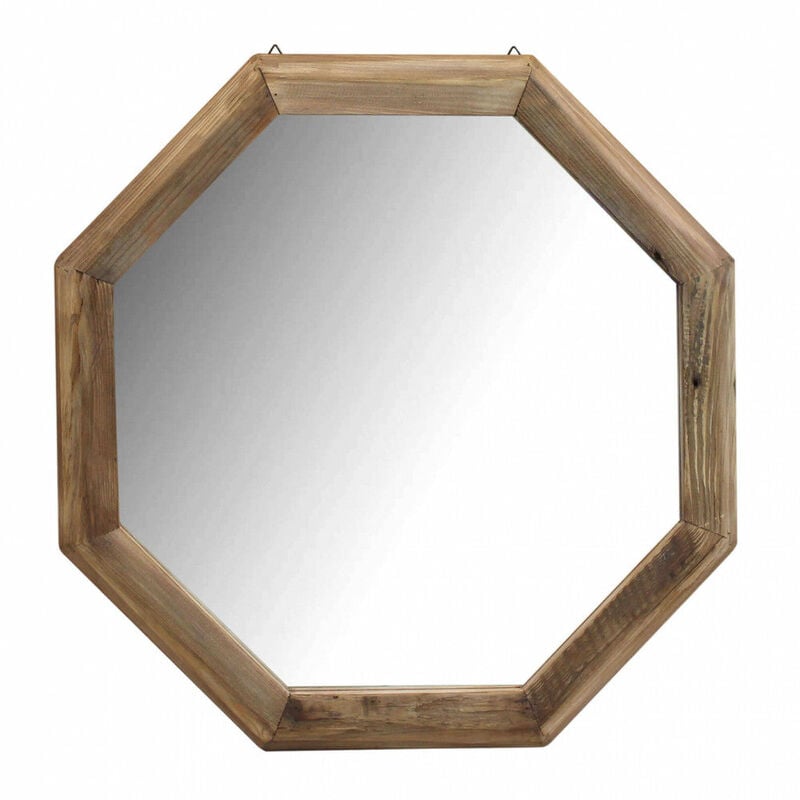 Specchio da parete ottagonale con cornice in legno dorato