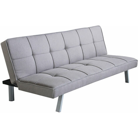 Divano letto 3 posti imbottito salvaspazio con sistema click clak grigio scuro Fusion (1/5)