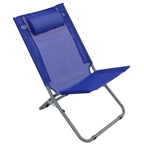 Spiaggina pieghevole 190x57x98h blu con cuscino mod.Alta Steel (1/2)