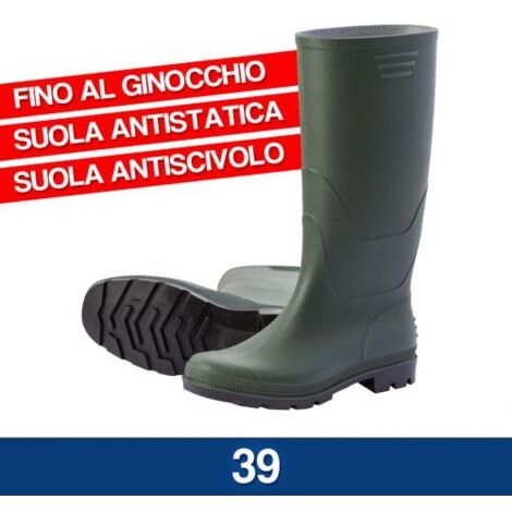 Stivali ginocchio in PVC con suola a carrarmato Verdi - 39 (1/2)
