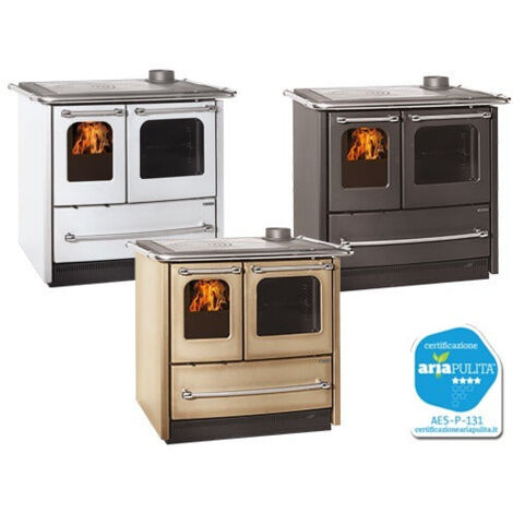 STUFA CUCINA A LEGNA NORDICA SOVRANA EASY EVO 2.0 BIANCA DIM. 96x64xH85 CM
