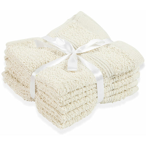 Set da bagno 6 asciugamani lavette 30x30 cm in cotone morbido