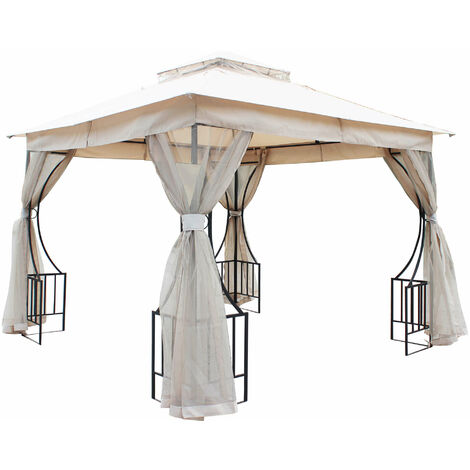 Gazebo 3x3 mt da giardino in acciaio con copertura in poliestere  idrorepellente Diamond