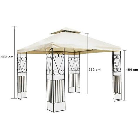 Gazebo Santo Domingo 3x3m - Struttura Acciaio, Telo Poliestere 180g/m², Con Zanzariera - Foto 13