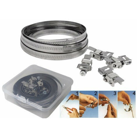 Wiltec Fascette stringitubo W2 Inox Larghezza di Banda 9mm Range di serraggio 10-16mm
