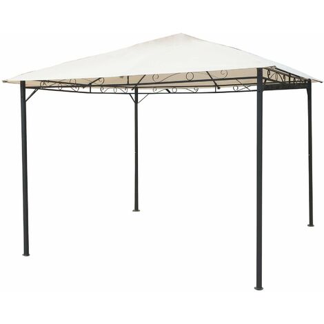 Gazebo 3x4 mt da giardino struttura in metallo con copertura PE Bianco