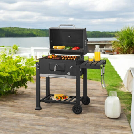 CCLIFE Griglia Treppiede Barbecue con Braciere,altezza 166 cm griglia Girevole Portatile,Catena Regolabile in Altezza
