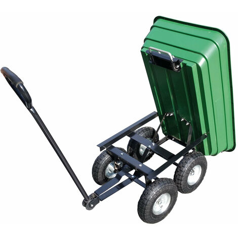 Carrello carriola ribaltabile portata 250 Kg da giardino 4 ruote Green