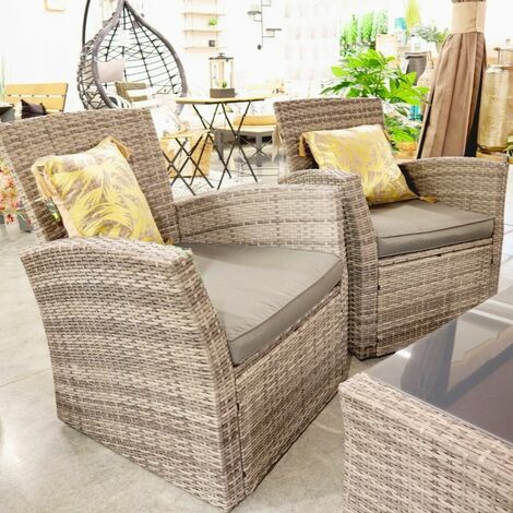 Outsunny Set Salotto Da Giardino In Rattan 3 Pezzi: Divano 2 Posti, Chaise Longue E Tavolino In Vetro, Cuscini Lavabili, Struttura In Acciaio