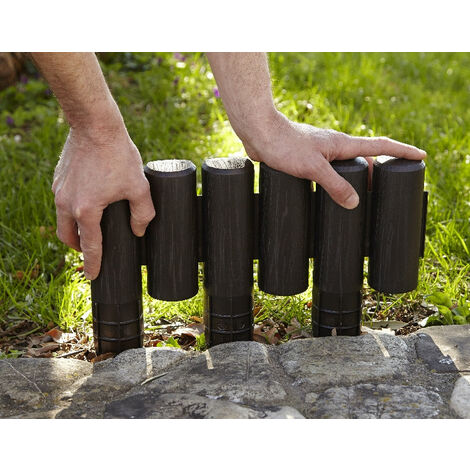 Bordura palisade staccionata in resina finitura legno per aiuole e