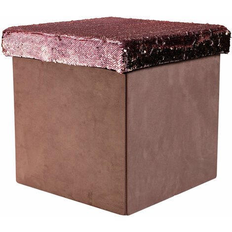 Pouf glamour rettangolare rosa