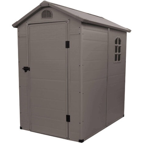 Casetta cottage da giardino porta attrezzi in resina effetto legno Cortina Marrone