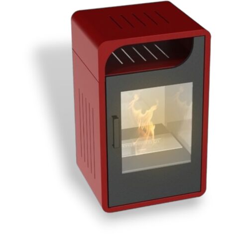 Stufa a bioetanolo 3 kw riscaldamento a liquido con struttura in acciaio bordeaux Gorgona (1/5)
