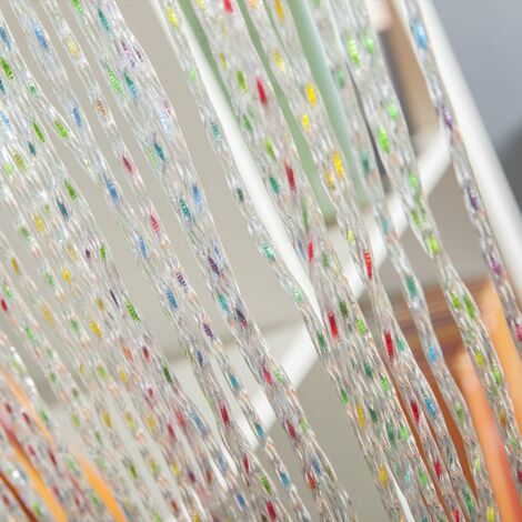 Tenda per porta antimosche antirumore in PVC multicolore CRISTAL - 125x240 cm.