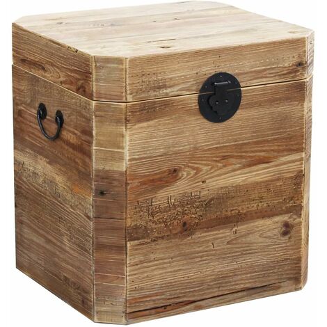 Baule cassetta contenitore da interno in legno di pino 54x50x58 cm Living Mini
