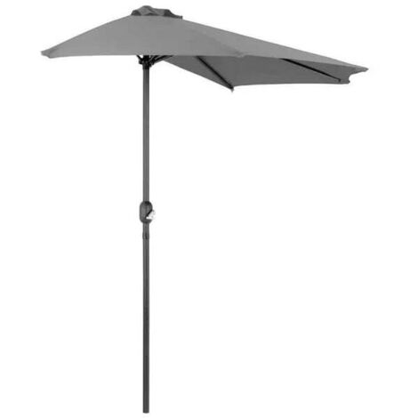 Ombrellone a mezzaluna 3 mt da muro esterno giardino  con palo centrale in alluminio Half Moon -  Grey (1/5)