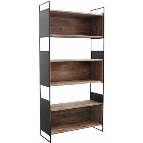 Libreria Girevole, 3 Ripiani 95x39x39 cm, Scaffale Industriale Porta Libri, CD e DVD, Torre Rotante, Marrone, Relaxdays | Leroy Merlin
