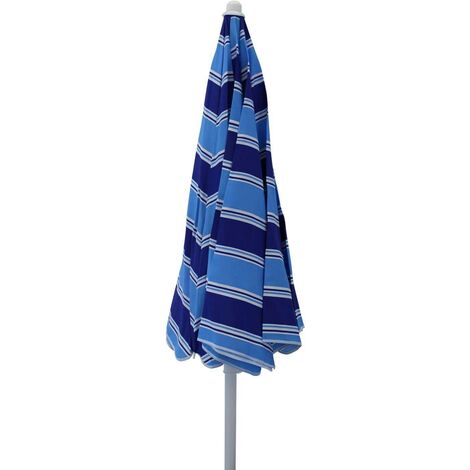 Ombrellone Da Spiaggia Pierre Cardin Linea Haiti Portofino – Tessuto Cotone Bicolore, Palo In Acciaio, Diametro 200 Cm – Colore Celeste