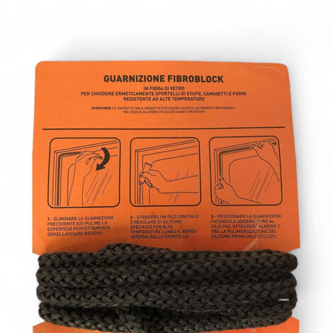 1 Pezzi Guarnizione Stufa a Legna Guarnizione Camino Guarnizione Vetro Stufa a Pellet Corda per Camino Guarnizione Stufa Guarnizione Stufa a Pellet 8mm x 3M Guarnizione per Porta Stufa per Camini