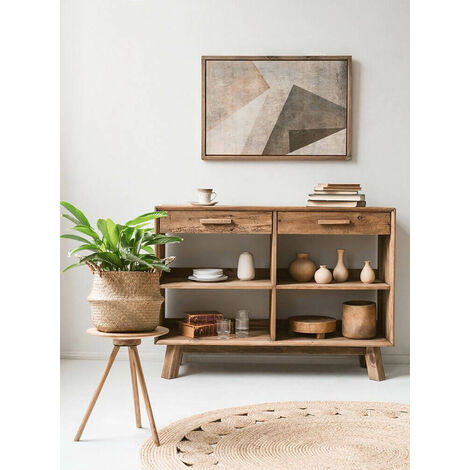 Credenza SECOLI 2 Pezzi – Madia In Legno Multistrato Grigio Sonoma Per Soggiorno