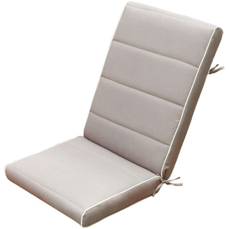 Cuscino in poliestere sfoderabile impermeabile con schienale medio 90x40 cm per sedia - Tan (1/4)
