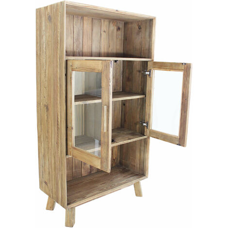 Vetrina A Parete Con Ante 40x8,5x37 Cm - 4 Ripiani, In Compensato, Per Oggetti Da Collezione E Decorazioni