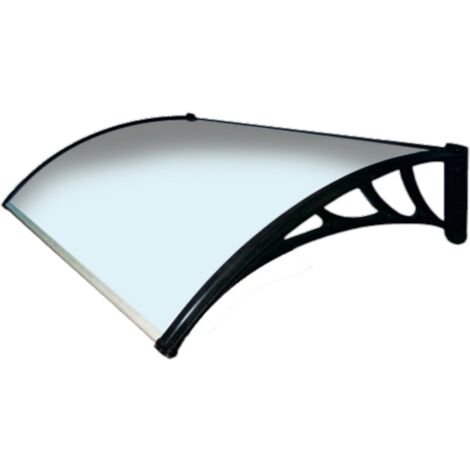 Pensilina in policarbonato da esterno trasparente con kit in varie misure - L80xP120 cm. (1/5)