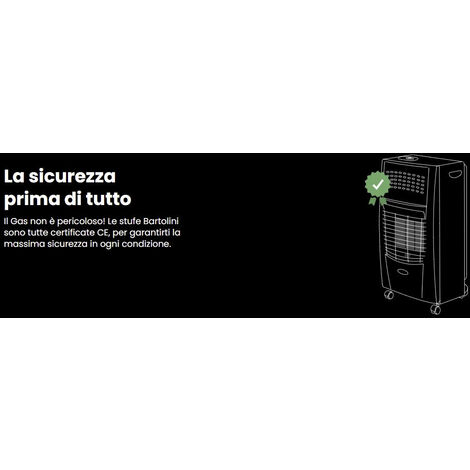 Stufa catalitica gas GPL Light K Bartolini 2900W doppia sicurezza alta  efficienza