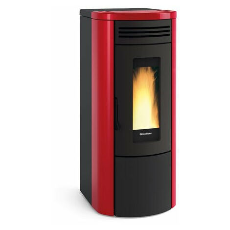 Stufa a pellet 17 kW rivestimento in acciaio Costanza Idro Bordeaux