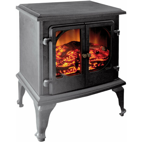 Caminetto stufa elettrica ambiente effetto fuoco vivo 1800 W Vulcano Niklas (1/3)