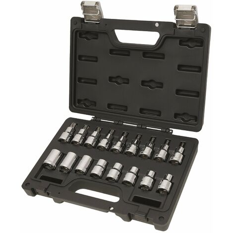 Set Valigetta con 17 chiavi a bussola con profilo torx BETA