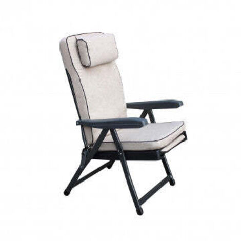 Poltrona sdraio con cuscino relax schienale reclinabile e carrello poggiapiedi Paradise - Sand (1/5)