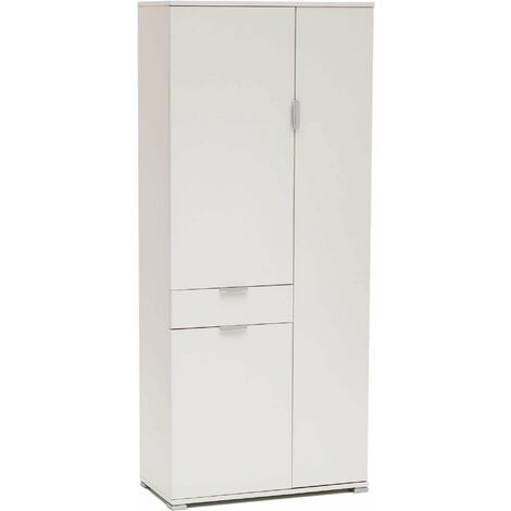 Armadio a 3 ante con cassetto centrale in nobilitato bilaminato Linea Classic - White (1/5)