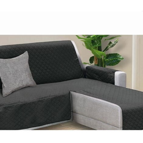 Copridivano per divano 3 posti con penisola reversibile destra e sinistra  impermeabile antimacchia 240x305 cm - Grey