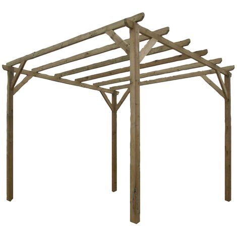 Pergola in legno di pino autoclavato 300x300xH240 cm LASA (1/4)