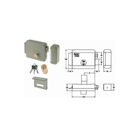 Elettroserratura Per Cancelli Con Catenaccio E Tetto 6808 - mm.60 DX (Y68080601)