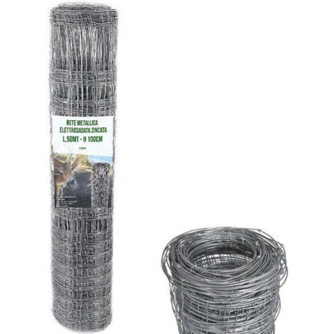 Rete Per Ovini Zincata maglia cm.15 l.x9 fili - rot.mt.50 - cm.120h.