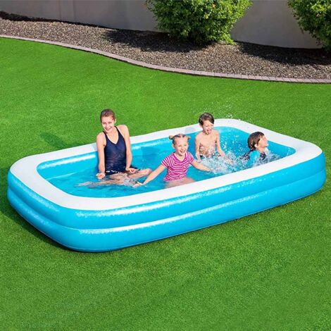 Bestway – Piscina gonfiabile rettangolare per bambini 305x183x46 cm – Struttura a 2 anelli – Vinile resistente – Facile da gonfiare e sgonfiare – Età 3+ (1/10)