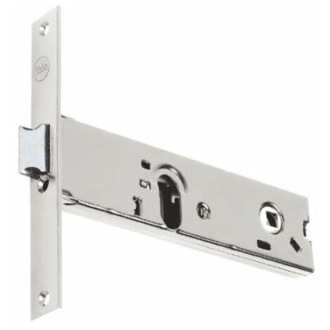Serratura da infilare per porte in alluminio con scrocco reversibile e frontale in acciaio inox YALE - Entrata 80 - Frontale 16