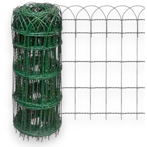 Rete per aiuole H65 cm zincata intrecciata e plastificata rotolo 10 mt