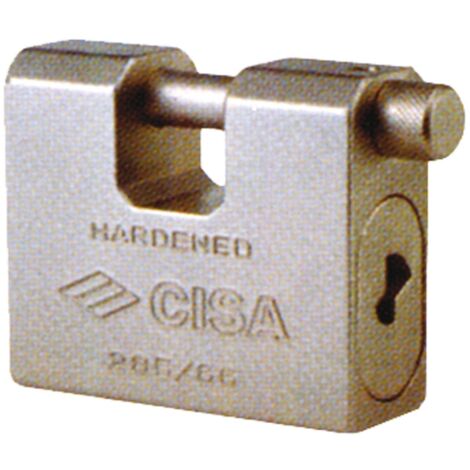 Lucchetto corazzato antiscasso in acciaio Cisa - 84 mm.
