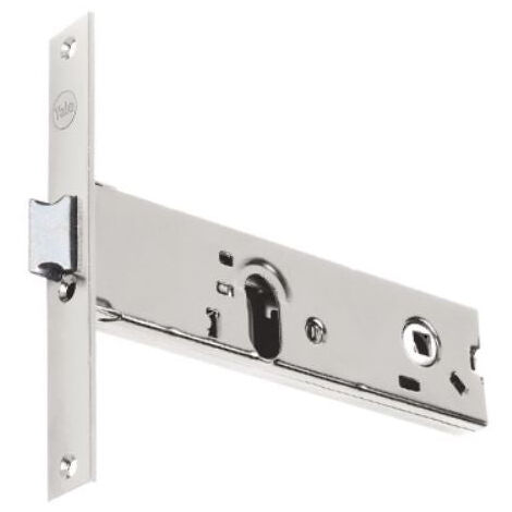 Serratura da infilare per porte in alluminio con scrocco reversibile e frontale in acciaio inox YALE - Entrata 70 - Frontale 16