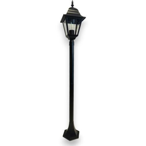 Lampioncino in alluminio su palo nero per esterno H120 cm a 1 luce 100W modello NEW YORK (1/4)