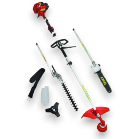 Decespugliatore a scoppio 2 tempi 25cc multifunzione regolabile con tagliasiepi troncarami e potatore