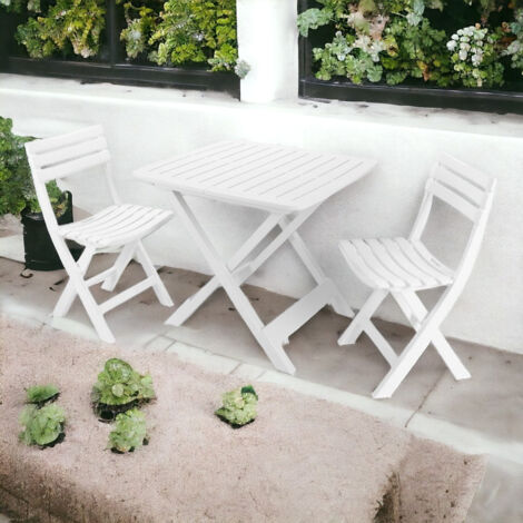 Set completo tavolo e sedie pieghevoli da campeggio in resina