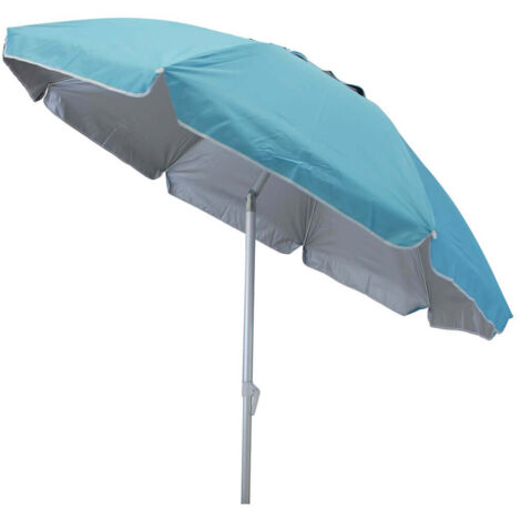 Ombrellone Da Spiaggia TNT A Righe Rotondo – Diametro 180 Cm, Colore Bianco/Rosso, Con Snodo E Custodia, Palo In Acciaio