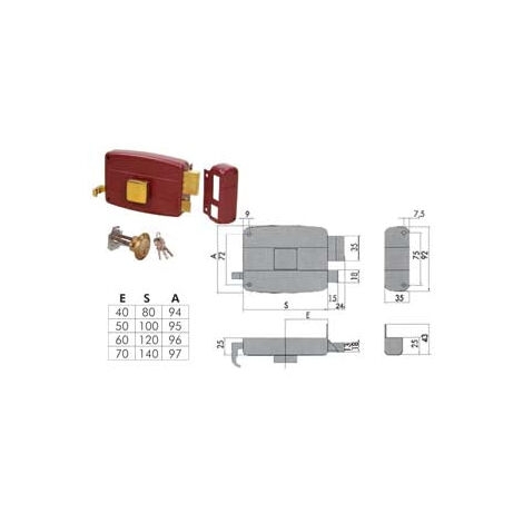 Serratura Per Porte Legno Serratura Incasso AGB B808514503 - Per Porte Legno Cilindro Profilo Europeo