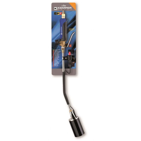 Cannello bruciatore a leva media lunghezza con accensione a piezo elettrica per edilizia e giardinaggio Kemper