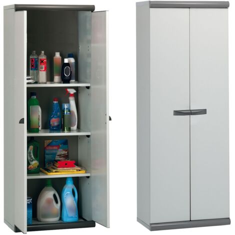 Armadio in resina 2 ante intere – Regolabile in altezza – Resistente al gelo e alle intemperie – Dimensioni L63xP39xH168 cm – Garofalo (1/2)